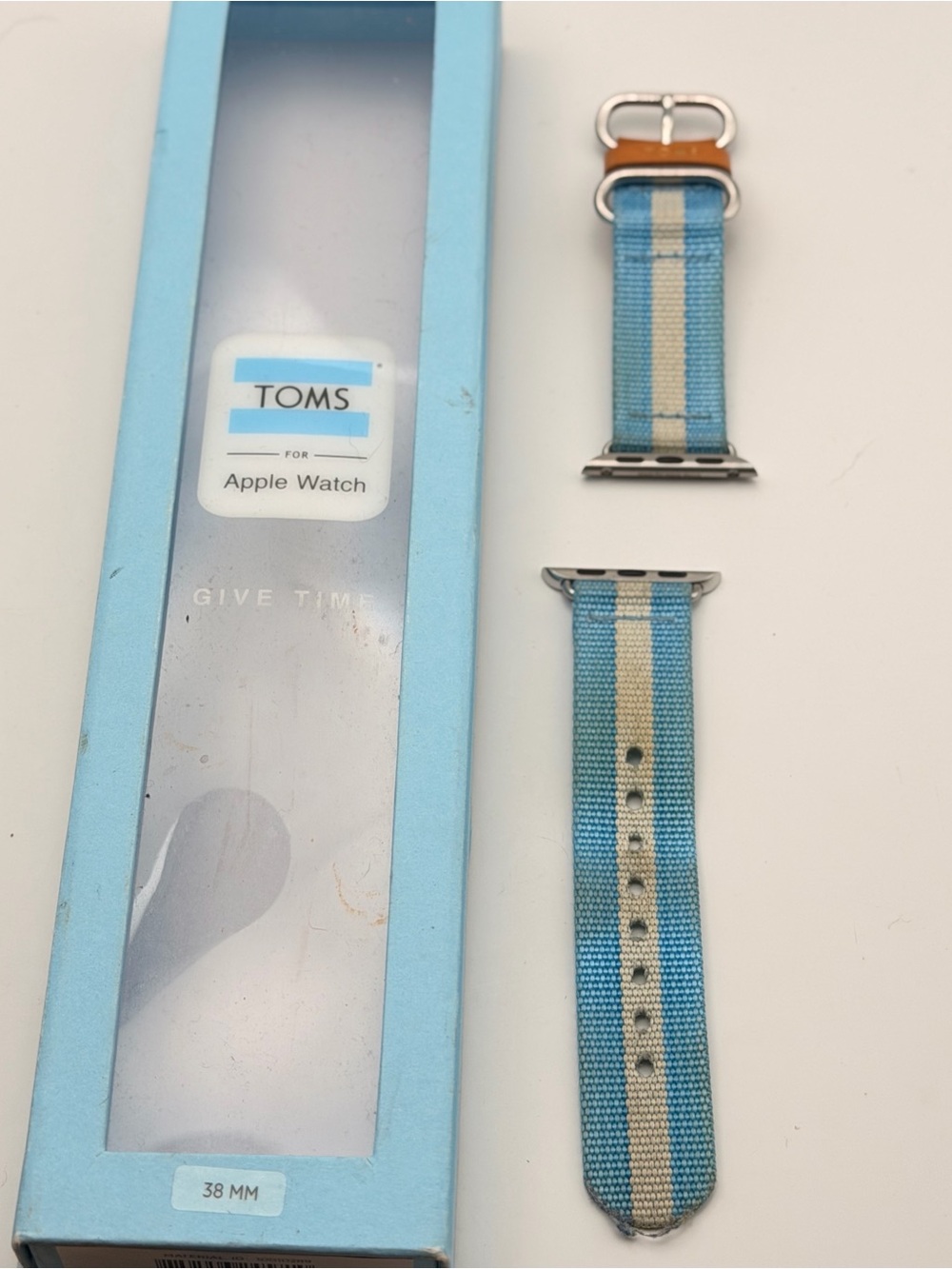 Tom’s Cotton Apple Watch Band, Blue& white, 38/40/41mm, With Box
